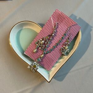 blue and pearl beaded silver necklace and earrings set